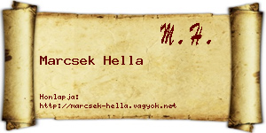 Marcsek Hella névjegykártya